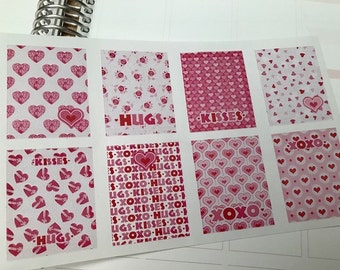 Valentines Day Stickers Fits Erin Condren Life Planner Holiday Stickers