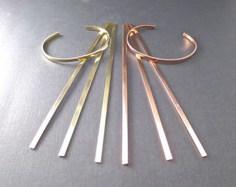 5 COPPER or BRASS 1/8" x 6" Inch 18 Gauge Cuffs Tumble Polished or RAW Bracelet Metal Stamping Blanks - 5 Cuffs - Flat