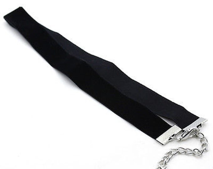 Black Velvet Gothic Vintage Choker Collar Necklace Black Choker Thick Choker 90s Necklace 90s Style Choker