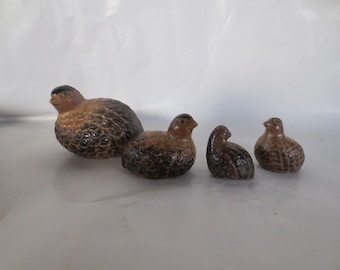 quail family figurines