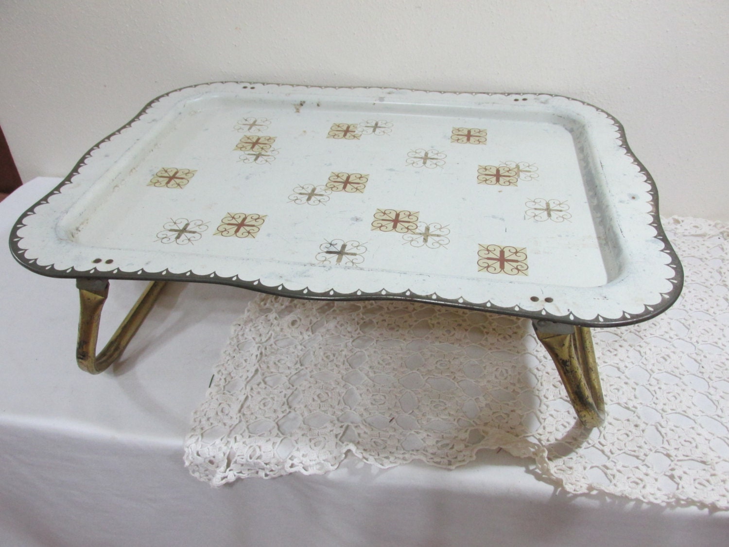 Metal Bed Tray Vintage Lap DeskTable