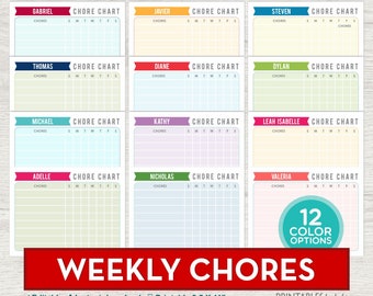 Printable Kids Chore Chart, Reward Chart, Printable Chore Chart, Chore Chart, Behavior Chart, Job Chart, Responsibility Chart Editable PDF