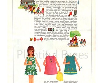 1966 Betsy McCall Vintage Paper Doll, McCall's Magazine, Retro Paper Doll, 1960's Paper Doll, Vintage Illustration, Betsy on a Treasure Hunt