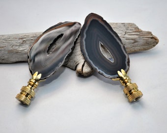 Lamp Finial - Brown Druzy Brazilian Agate
