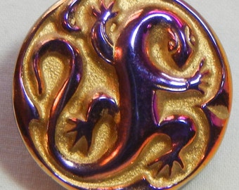 Electric Lizard Czech Glass Button