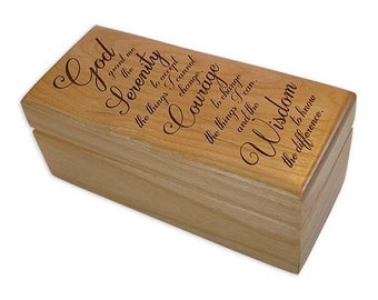 Serenity Prayer God Box, Laser Engraved Trinket Boxes, Recovery Gifts and more from WoodenUrecover (WURGB_SPLB)