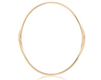 14K Gold Mobius Bangle, Twisted Bangle Bracelet, Made to order in 2-3 weeks