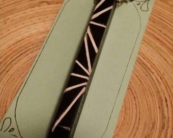 Scrimshaw Necklace Inlaid Ebony Piano Key OOAK Great Gift Idea