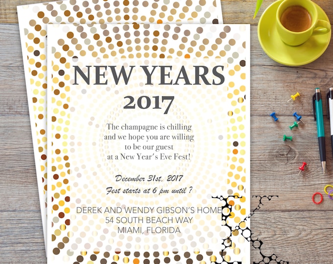 New Years Eve 2017 invitation