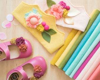 The Mosey Palette // Wool Felt for Pattern // Benzie Guest Curator // Waldorf Birthday Crowns, Felt Sheets, Celebration Crowns
