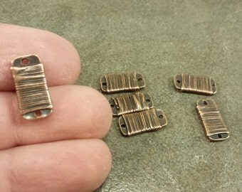 10pc. Antiqued Copper Tone 15x7mm "Spool" Connector Charm Drop Metal Wrapped Rectangle