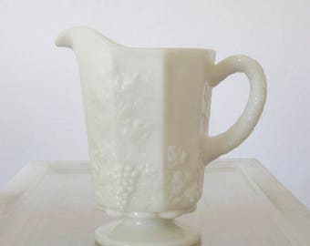 Westmoreland Milk Glass Paneled Grape Creamer