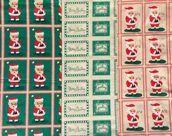 SALE : Cosmo Cricket Dear Mr. Claus Andover fabrics 3 FQ set