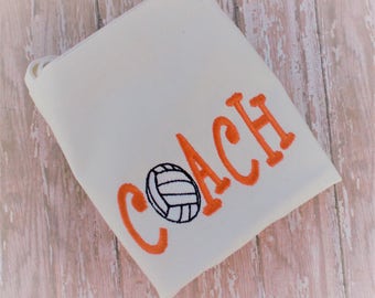 Embroidered Volleyball Coach Bag - Volleyball Bag - Ready to Ship - Volleyball Coach Tote