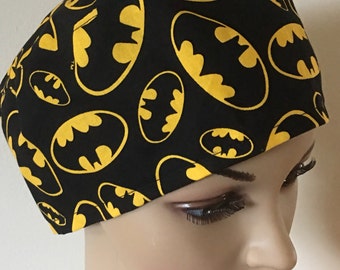 Batman scrub hat - surgical hat - surgical cap - welding cap- motor cycle cap - medical scrub hat - OR surgery hat.