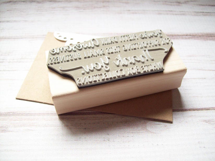 thank you stamp with website address for small business