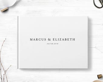 White wedding guest book, Landscape or Portrait, Wedding guest book, Various colors