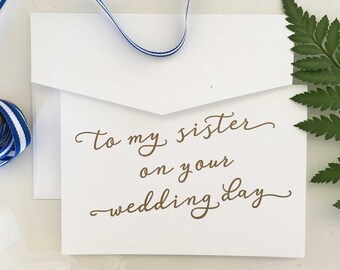 To My Sister On Your Wedding Day, Gift For Bride, Wedding Gift, To My Sister On Her Wedding Day, Sister Gift, Gifts For Sister, Wedding Card