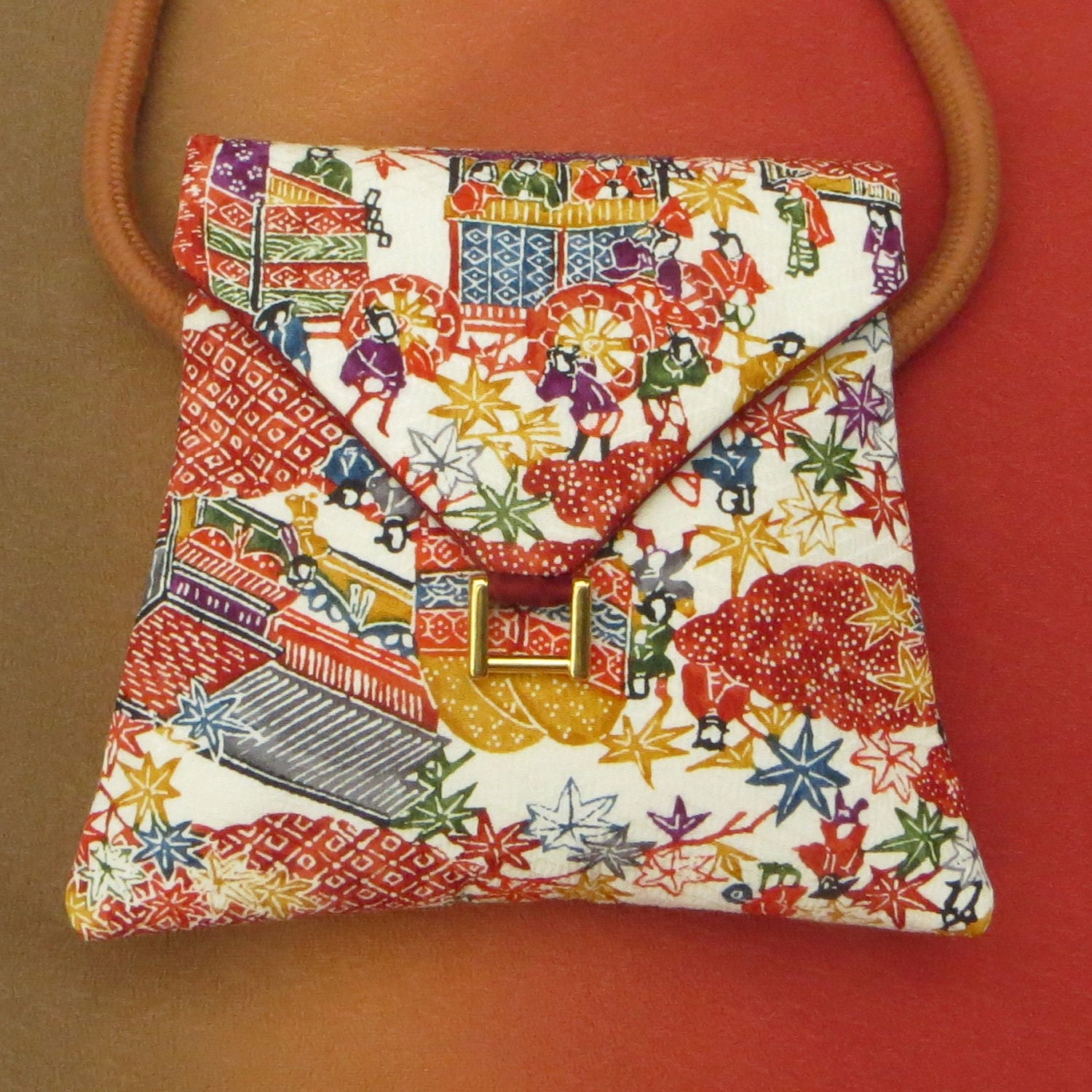 Vintage Kimono Small Crossbody Bag Silk Crepe by kauainanidesigns
