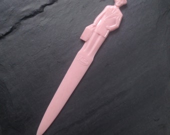 Vintage Fuller Brush Man Letter Opener Pink Plastic Fuller Brush Salesman