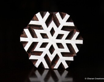 Textile Stamp, Pottery Stamp, Indian Wood Stamp, Tjaps, Blockprint Stamp- Snowflake