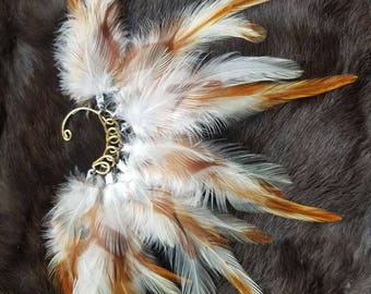 Natural Feather Ear Cuff - Angelic - Left Ear