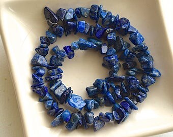 Lapis Lazuli Stone Chip Bead - Jewelry Supplies - 13 Inches Strand
