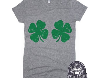 Lucky Shamrock Shirt Womens St Patricks Day Shirt Womens Graphic Tees Drinking Shirt St Pattys Day Shirt Funny Tshirts Lucky 4 Leaf Clover