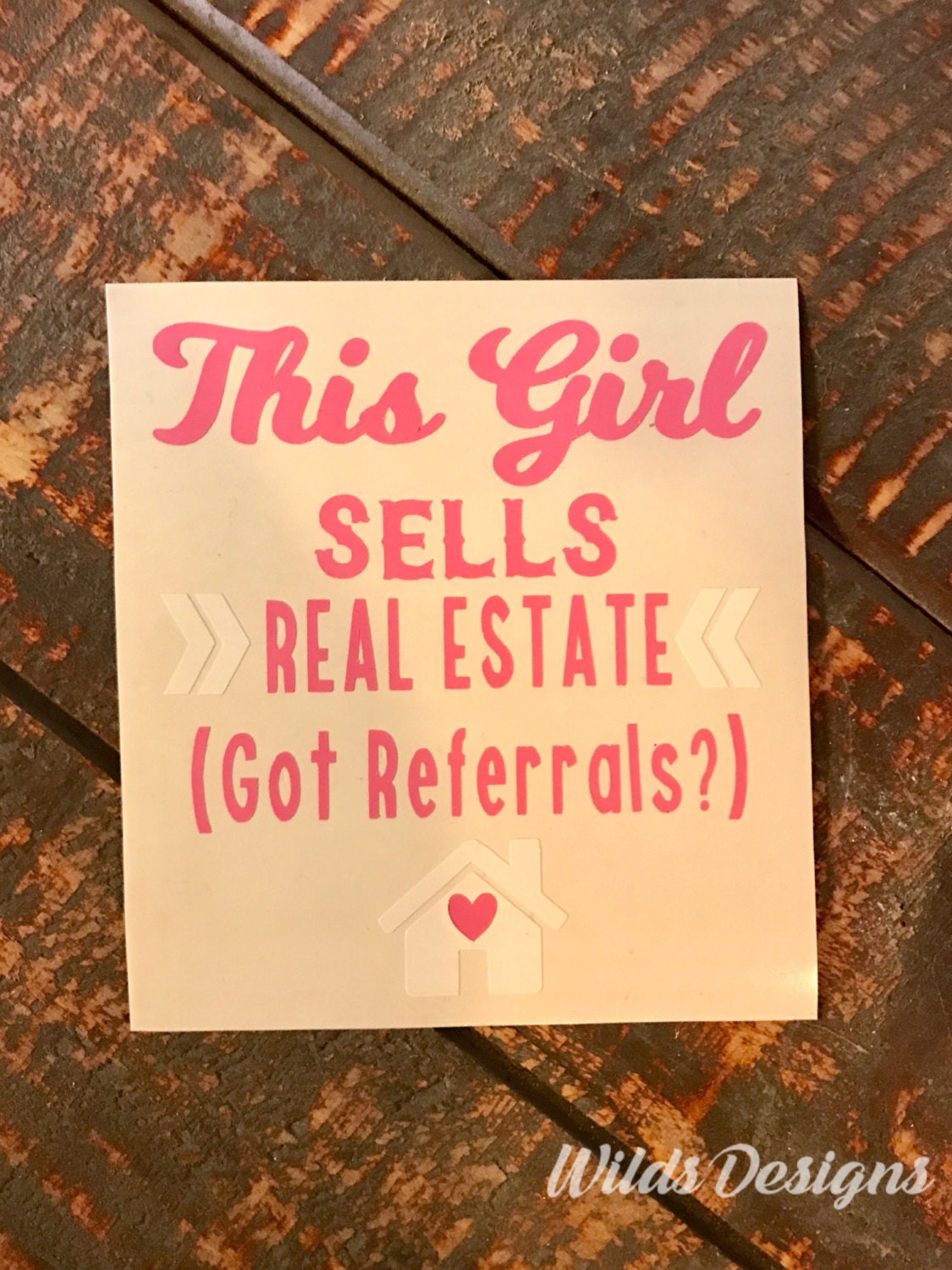 This girl sells real estate decal. Realtor gift.