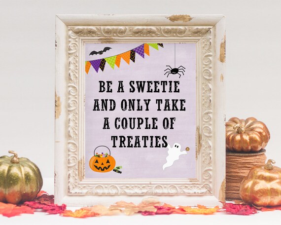 Halloween Porch Printable Unattended Candy Bowl Porch Sign