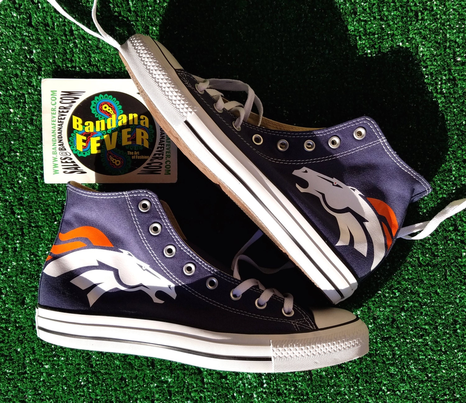 Converse Hi Navy Denver Broncos FREE by BandanaFeverDesigns