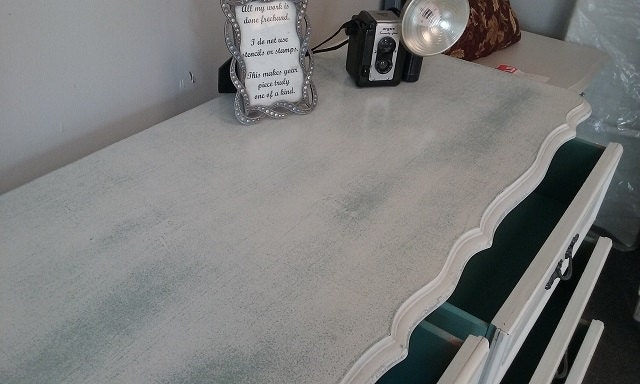 duck egg blue, creamy white, rustic, heavily distressed, french provincial, french country