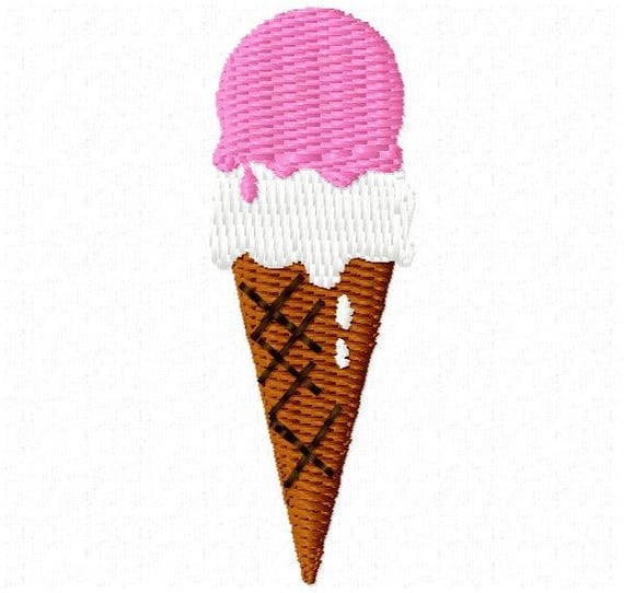 Ice Cream Cone Embroidery Design Instant Download