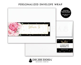 Floral Return Address Label Custom Envelope Wrap Address Sticker Wrap Around Label Return Address Labels Ready Made Printed Labels - Jenn