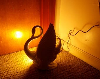 40s Maddux of California SWAN LAMP White Ceramic DECO