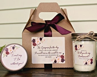 Will You Be My Bridesmaid Gift/ Will you be my Maid of Honor Gift/ Bridesmaid Candle/ Sugar Scrub/ Unique Bridesmaid Gift/ Rose Wedding