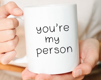 Valentines Mug, Youre My Person, Valentine, Husband Gift, Boyfriend Gift, Coffee Mug, Heart Mug, Stick Figures, Mug Set, Couples Mugs, Mug