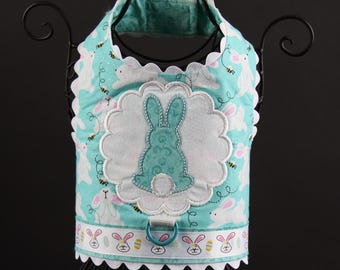 EASTER: Bunny Love Dog Harness in Aqua
