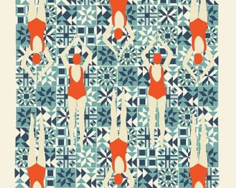 Art Deco Print // Swimmers print // Papercut Print
