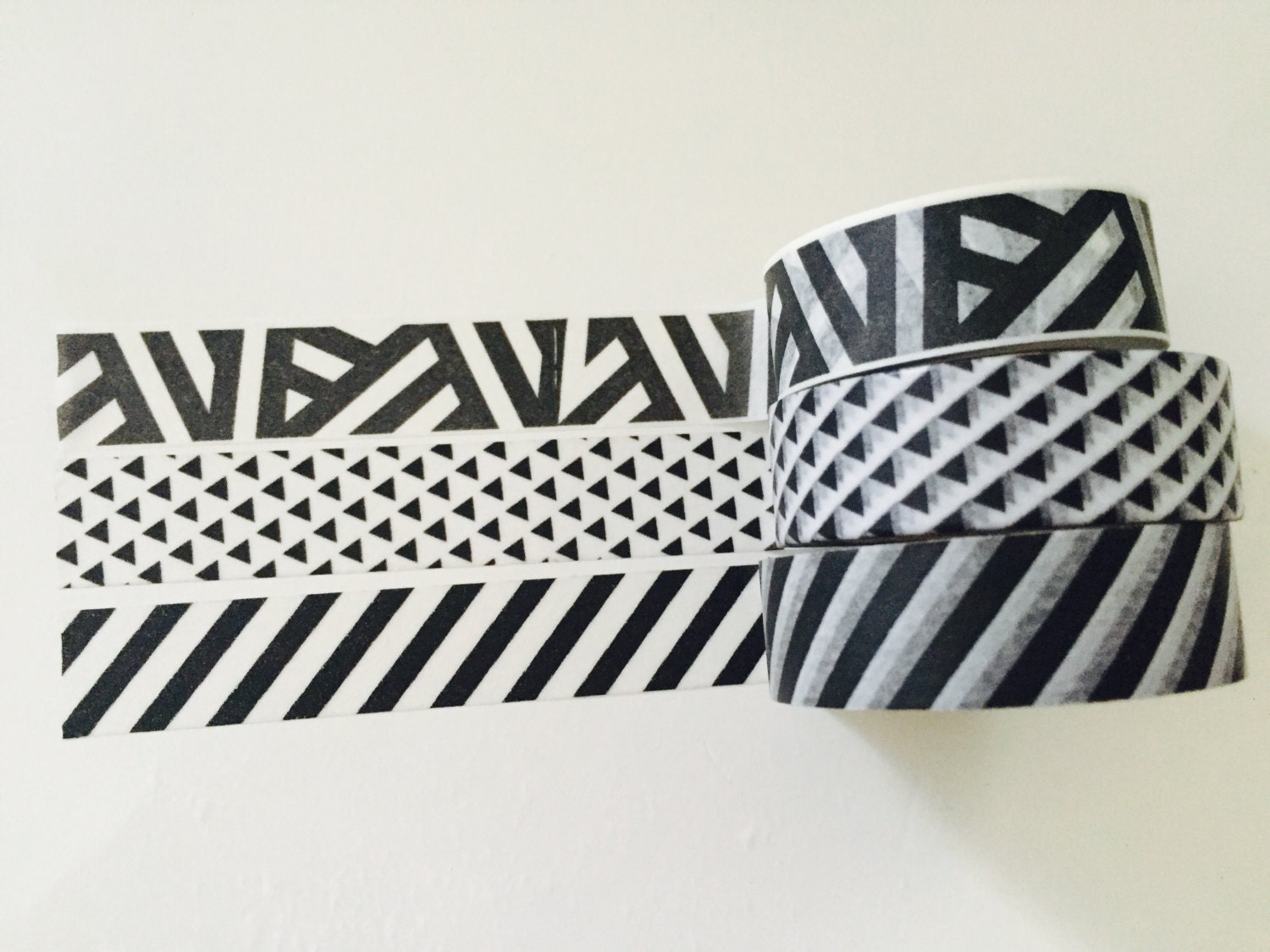 Black and White Washi Tape in 3 Patterns