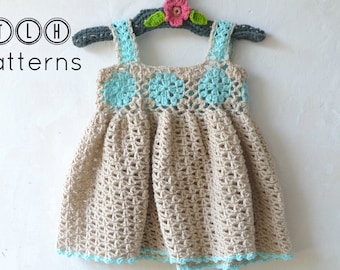 Crochet baby dress pattern, crochet baby dress, lacy summer dress, pattern no 72