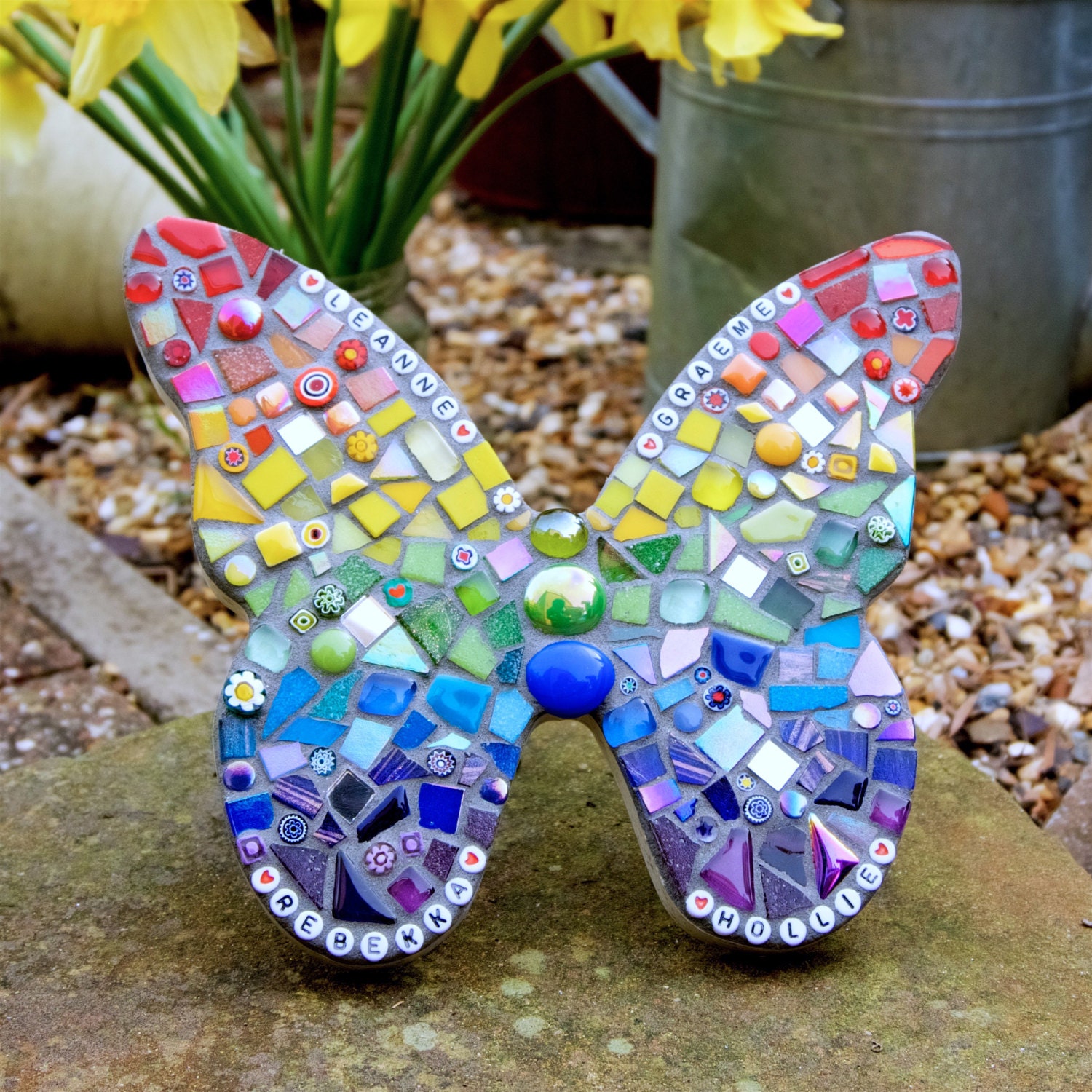 Personalised Butterfly Rainbow Garden ornament memorial