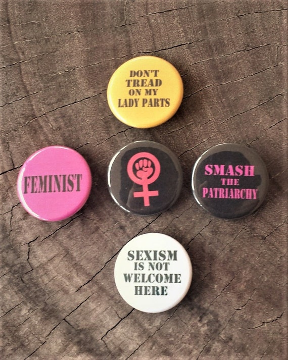 Feminist Pinback Buttons Set Of 5 Smash The By Thewordemporium