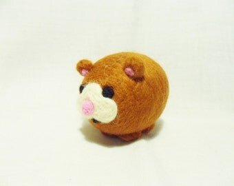 Needle Felted Hamster - miniature hamster figure - 100% merino wool - wool felt hamster - hamster ornament