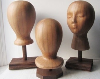 Sale ONE Kraft Brown Mannequin Head Hat Display With Base Stand - Unisex Featureless // With Features // Child Featureless Made to Order