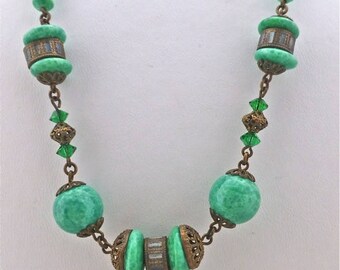 Bohemian/Czech Peking Glass Necklace