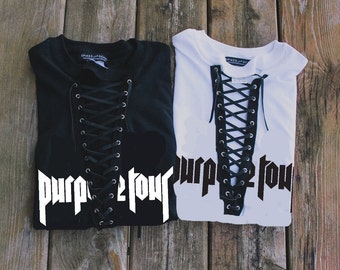 Purpose Tour Justin Bieber Belieber Reworked LF Inspired Lace Up Laceup Laced Tee