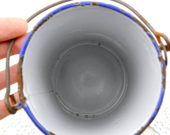 Antique French White Enamelware Milk Pail / Churn, French Country Decor, Chippy Enamel, Chateau, Shabby, Chic, Retro, Rustic Cottage Kitchen Antique French White Enamelware Milk Pail / Churn, French Country Decor, Chippy Enamel, Chateau, Shabby, Chic, Retro, Rustic Cottage Kitchen