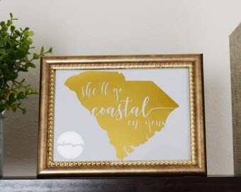 Southern Surcees Kenny Chesney She'll Go Coastal Foil Print