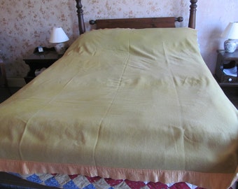 Bloomingdales 100% Wool Blanket The Blanket Shop Made in England Sage Green Wool Blanket Full Size Blanket Double Bed Wool Blanket